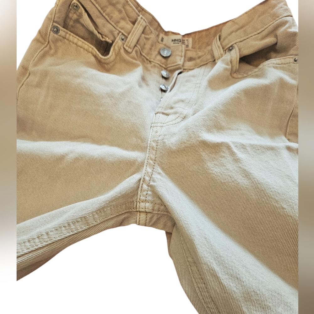 NEW NWOT MNG Denim Ariadna Button Fly high-rise jeans raw hemline Sz.2 - Picture 4 of 8